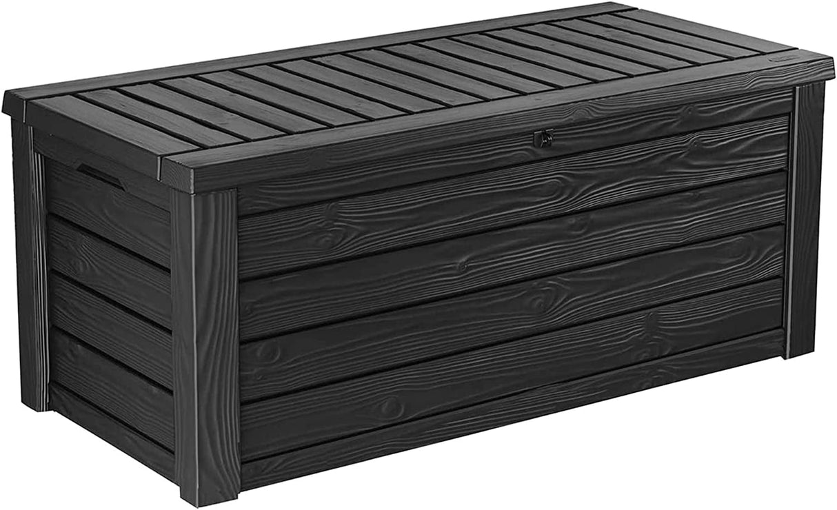Keter Westwood Outdoor 150 Gallon Deck Storage Box for Tools, Grey (2 Pack)