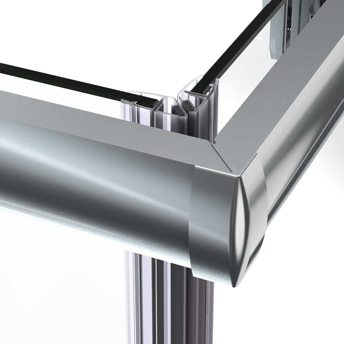 SUNNY SHOWER 36 in. W x 36 in. D x 72 in. H Chrome Finish Corner Entry Enclosure With Sliding Doors