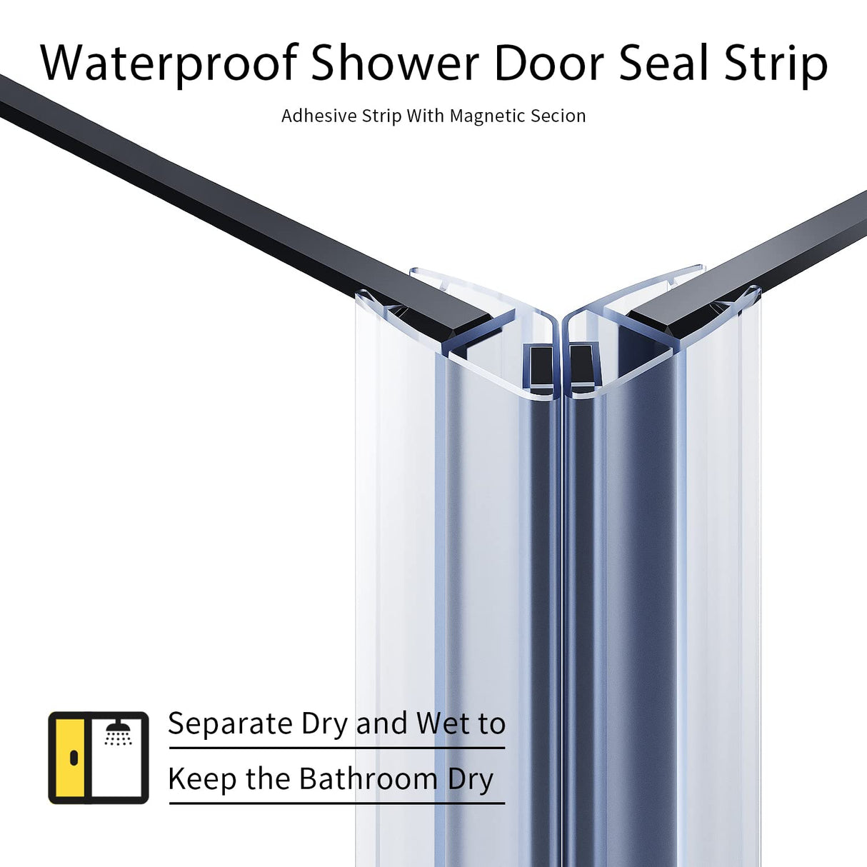 SUNNY SHOWER 36 in. W x 36 in. D x 72 in. H Black Finish Corner Entry Enclosure With Sliding Doors And White Square Base