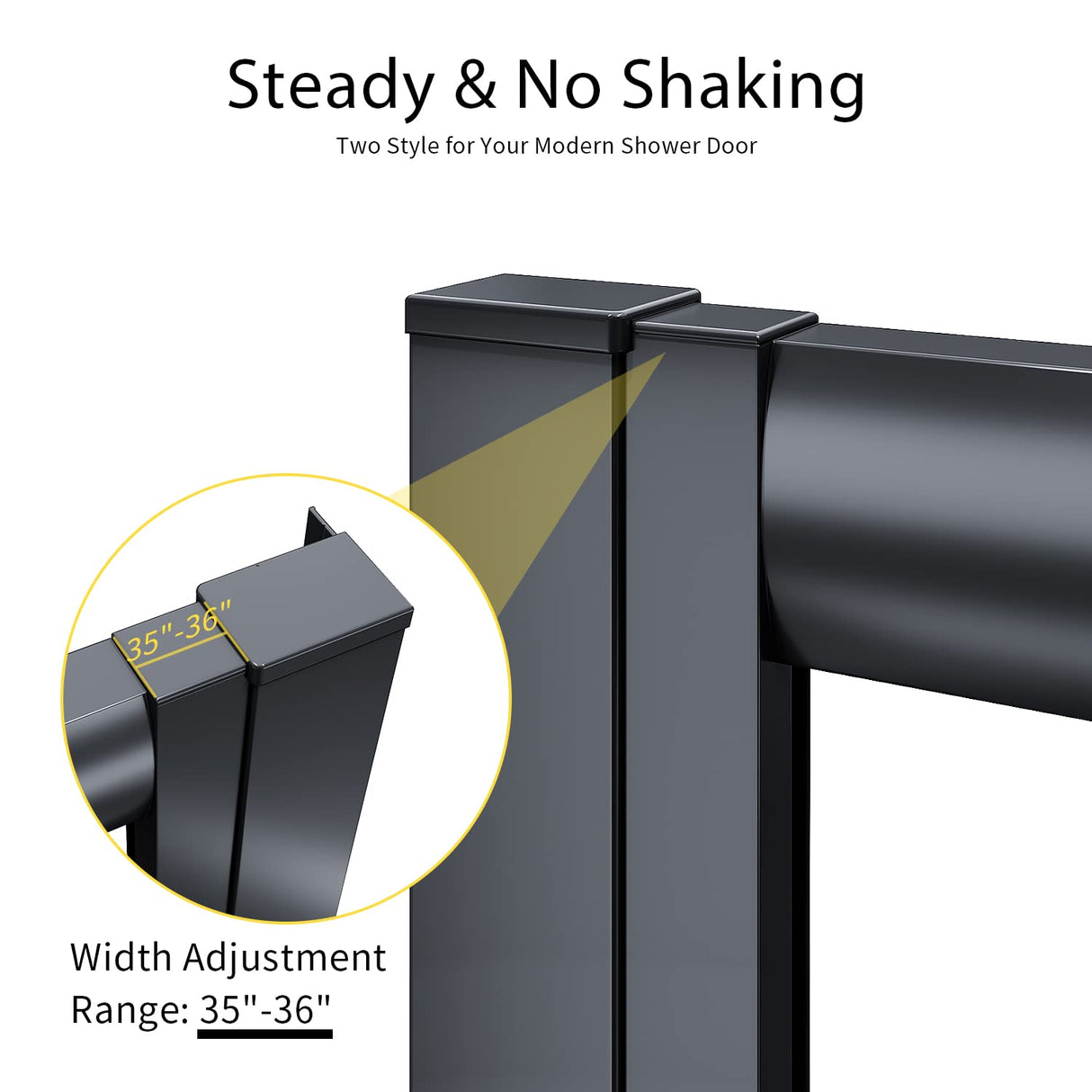 SUNNY SHOWER 36 in. W x 36 in. D x 72 in. H Black Finish Corner Entry Enclosure With Sliding Doors And White Square Base