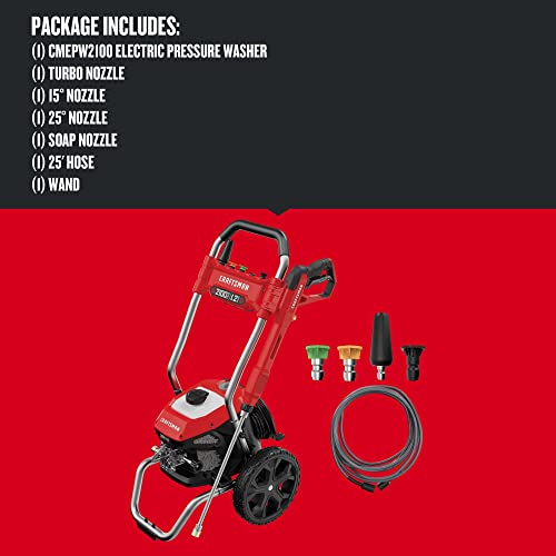 CRAFTSMAN Electric Pressure Washer, Cold Water, 2100-PSI