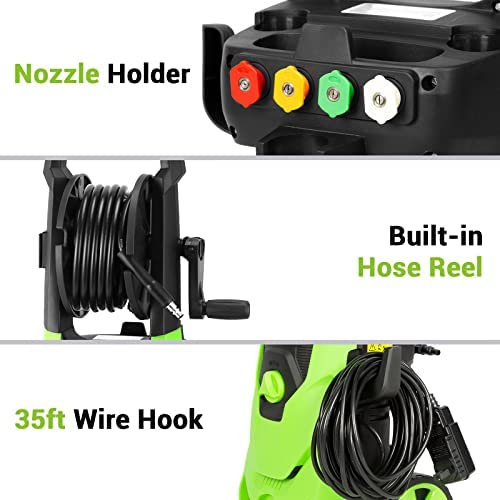 Rock&Rocker Powerful Electric Pressure Washer, 2150PSI Max 2.6 GPM
