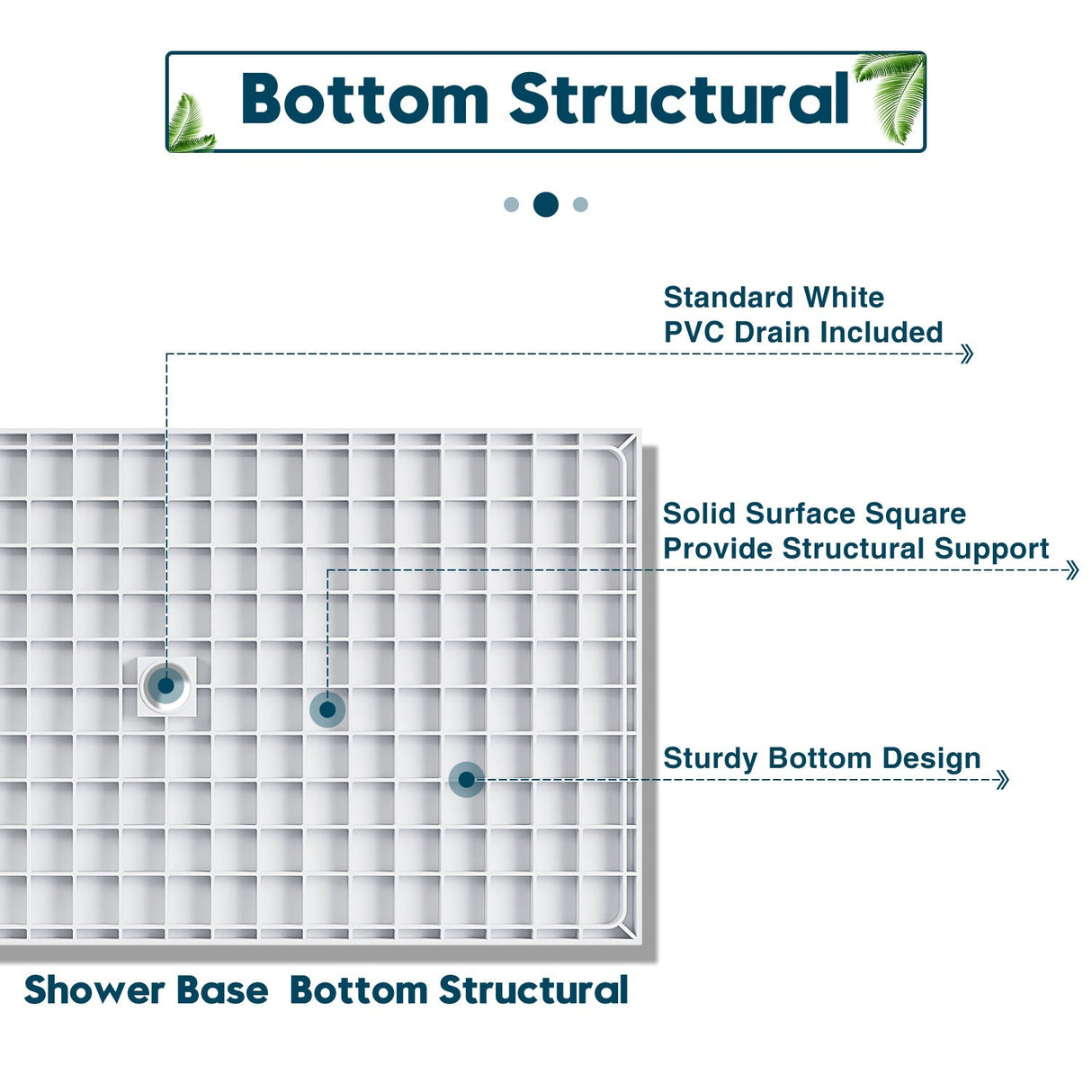SUNNY SHOWER 36 in. W x 4 in. H White Center Drain Rectangular Base