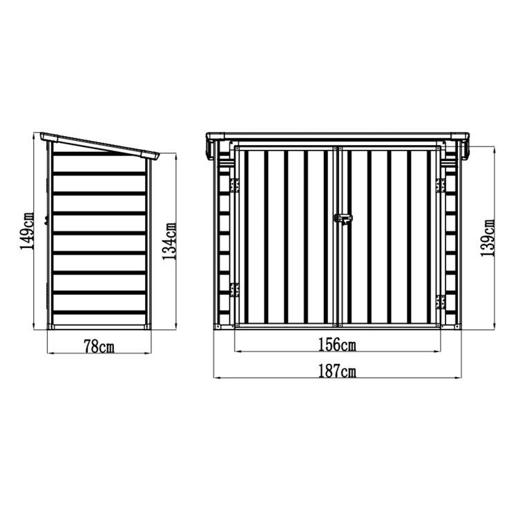 Jasmine 6x3ft Plastic Storage Unit With Foundation Kit