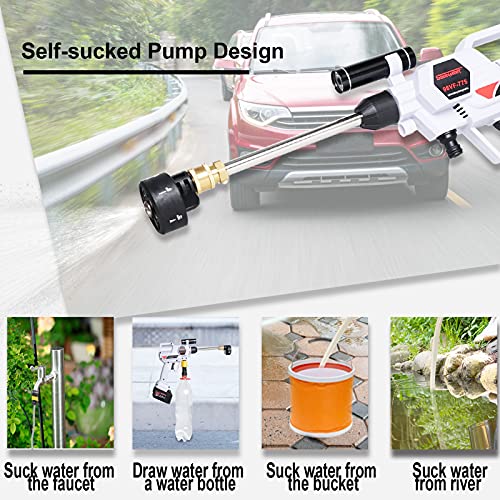 21V Cordless Pressure Washer, Max 870PSI, 2.11GPM