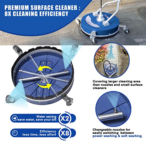 MEKOH Pressure Washer Surface Cleaner 20'', 4500PSI Power Washer