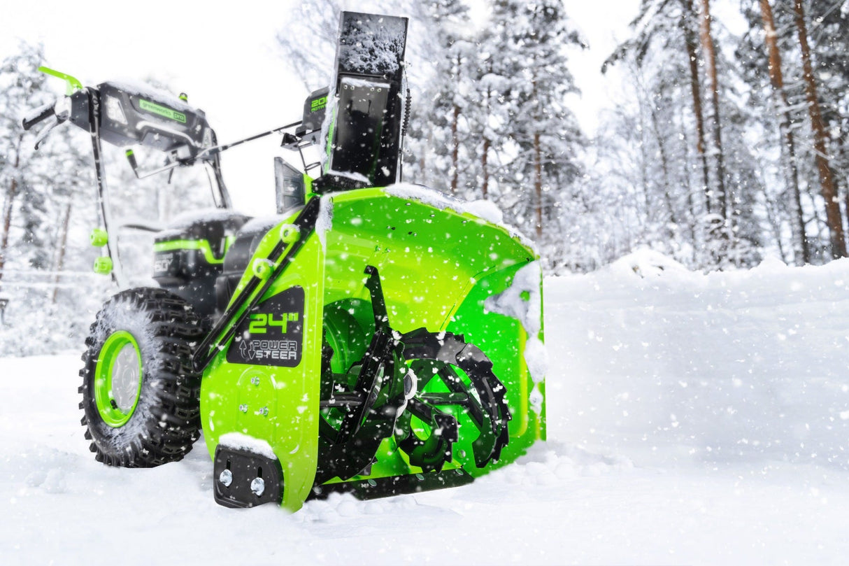 60V 24" Two-Stage Snow Blower with (2) 8.0 Ah Batteries and Dual-Port Charger