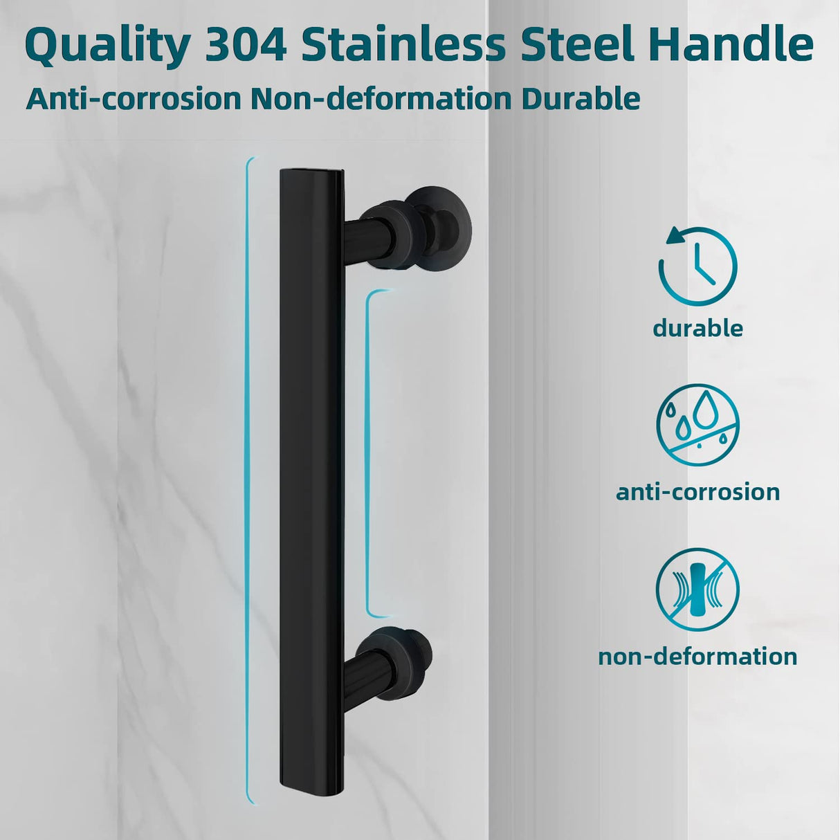 SUNNY SHOWER 1/4 inch Frameless Black Finish Bi-Fold Shower Door