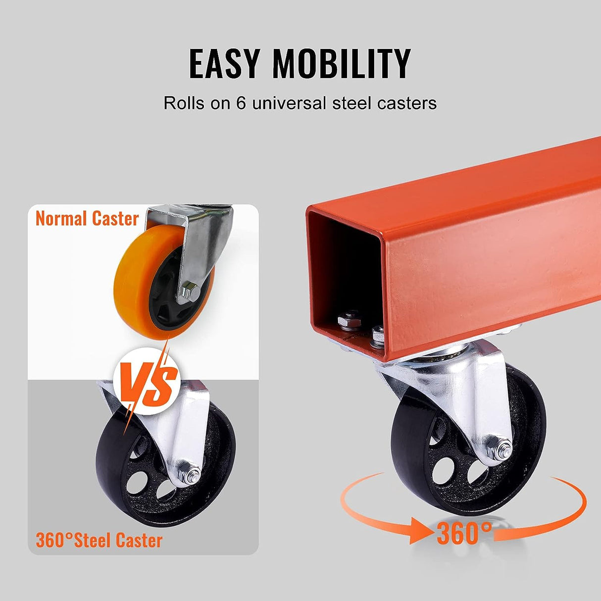 VEVOR Hydraulic Engine Hoist with Lever, 2 Ton/4400 LBS Heavy-duty Cherry Picker Shop Crane, Foldable Engine Crane and Engine Hoist