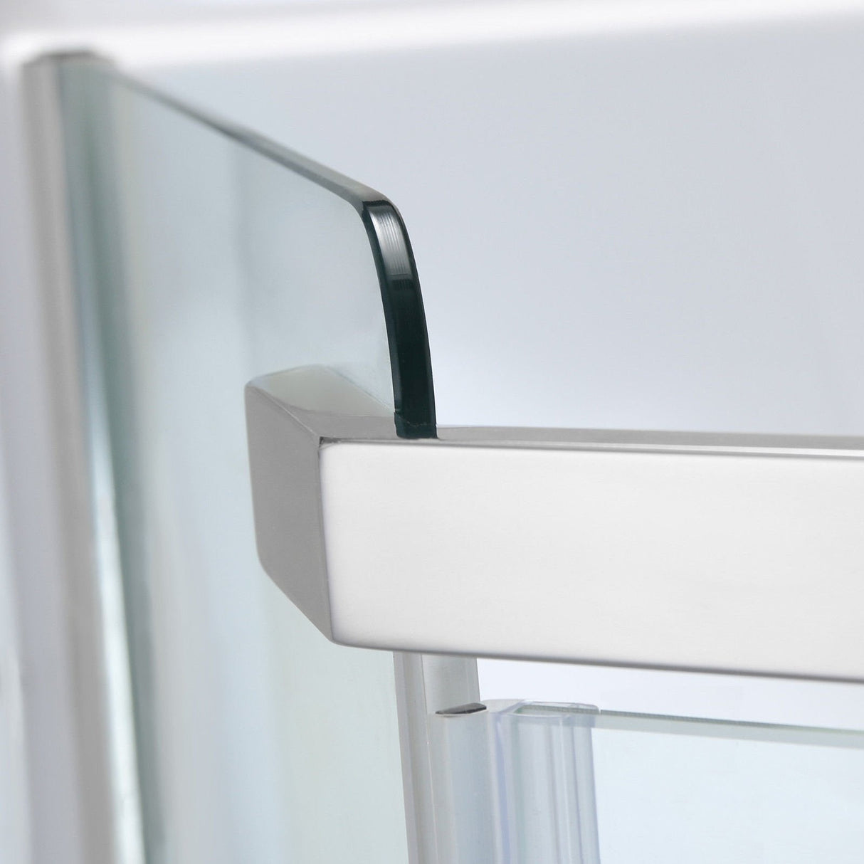 SUNNY SHOWER 36.7 in. W x 36.7 in. D x 71.8 in. H Frosted Chrome Finish Pivot Enclosures With Pivot Door And White Quadrant Bases