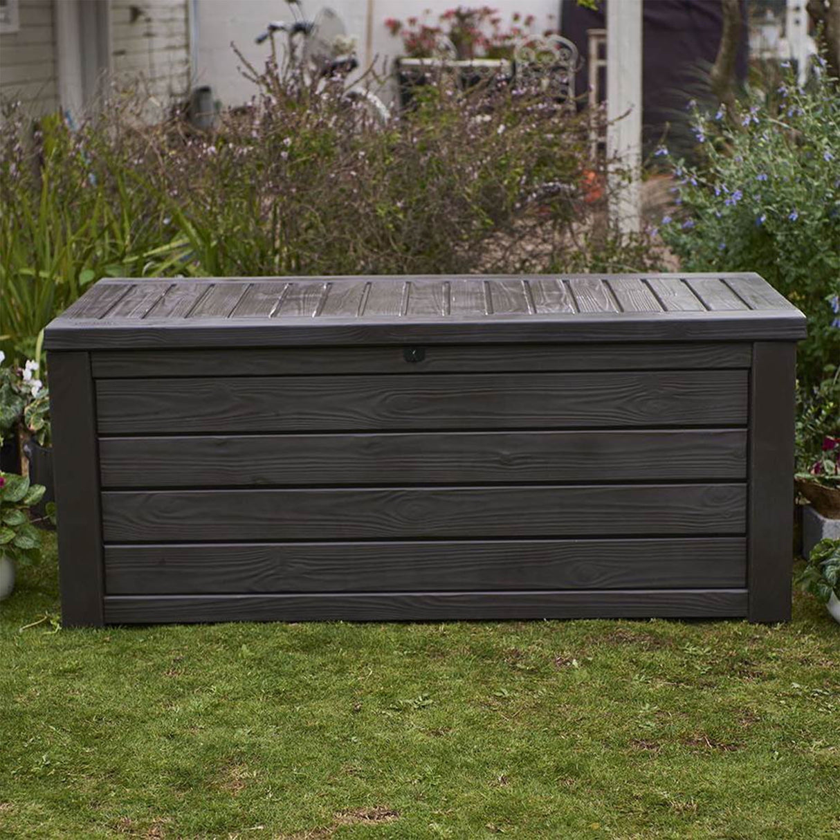 Keter Westwood 150 Gallon Outdoor Furniture Storage Deck Box, Espresso