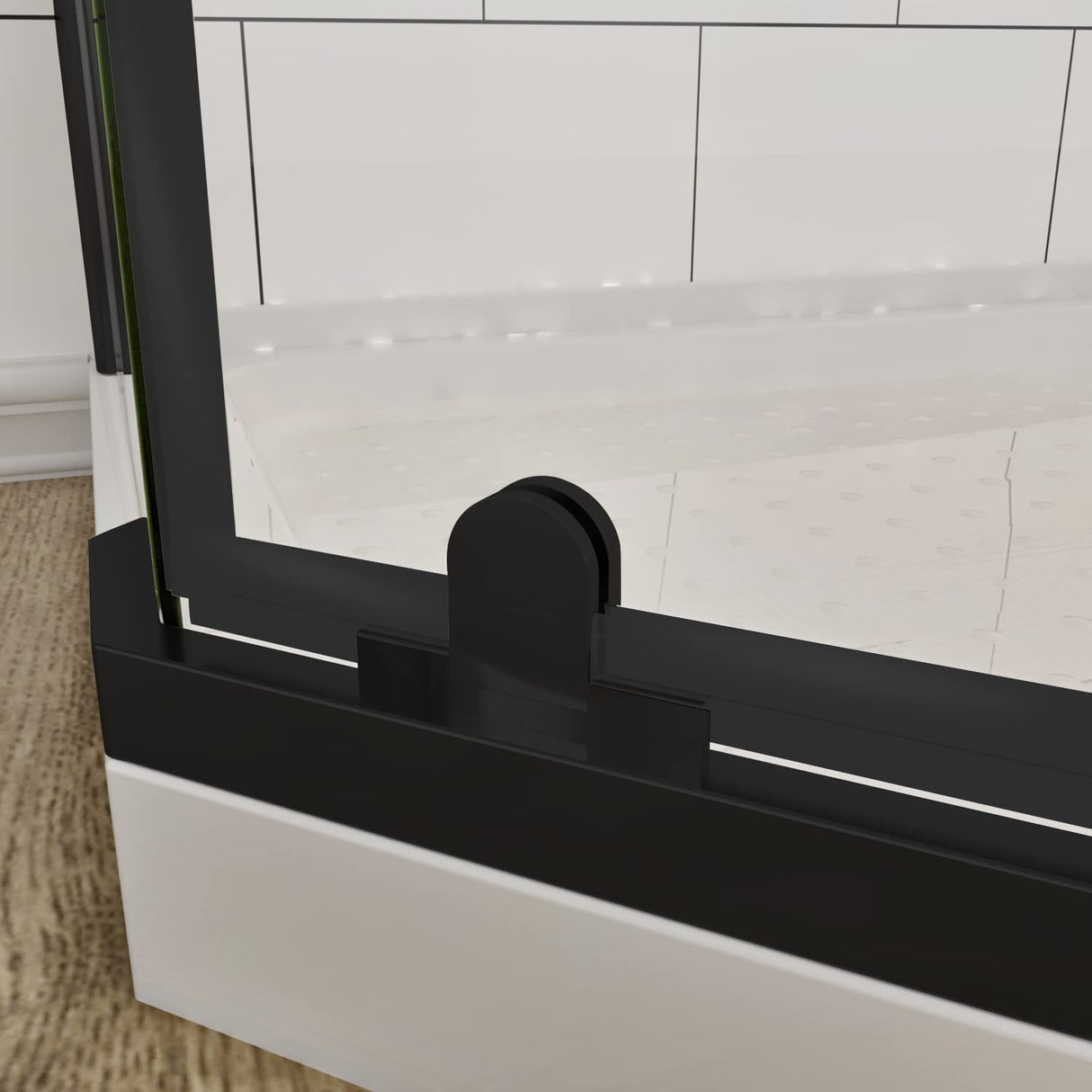 SUNNY SHOWER 36.7 in. W x 36.7 in. D x 71.8 in. H Black Finish Pivot Enclosures With Pivot Door And White Diamond Bases