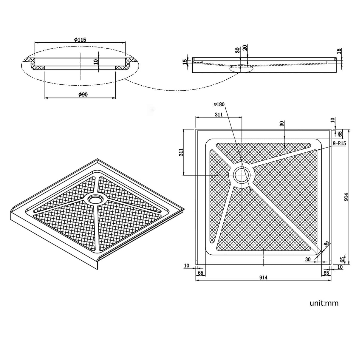 SUNNY SHOWER 36 in. W x 36 in. D x 72 in. H Chrome Finish Corner Entry Enclosure With Sliding Doors And White Square Base