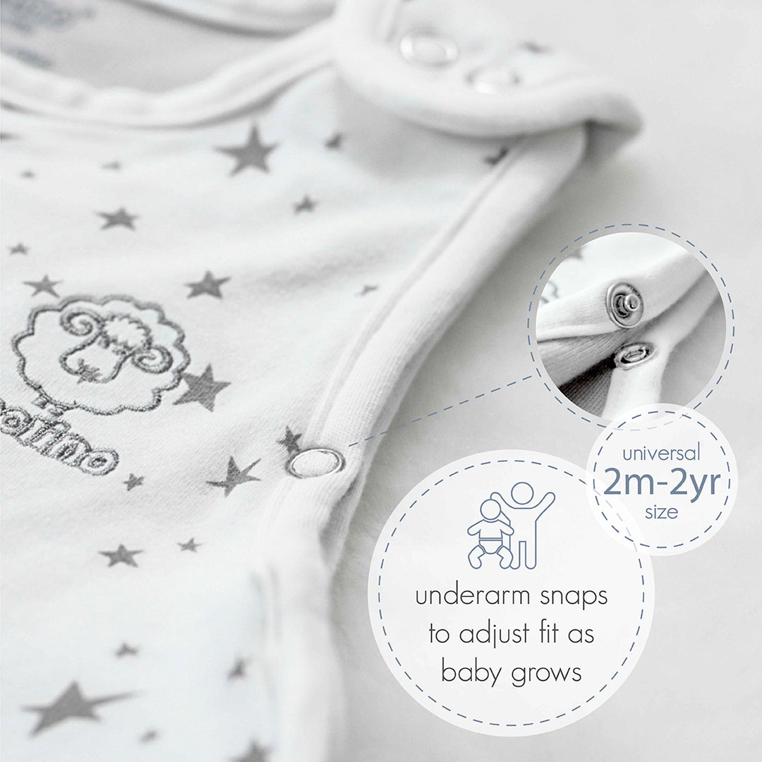 4 Season Ultimate Toddler Sleep Bag, Merino Wool, 2 - 4 Years, Star Gray