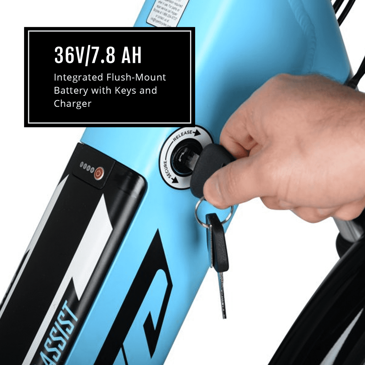 Hyper Bicycles E-Ride 700C 36V Electric Commuter E-Bike for Adults, Pedal-Assist, 250W Motor, Blue