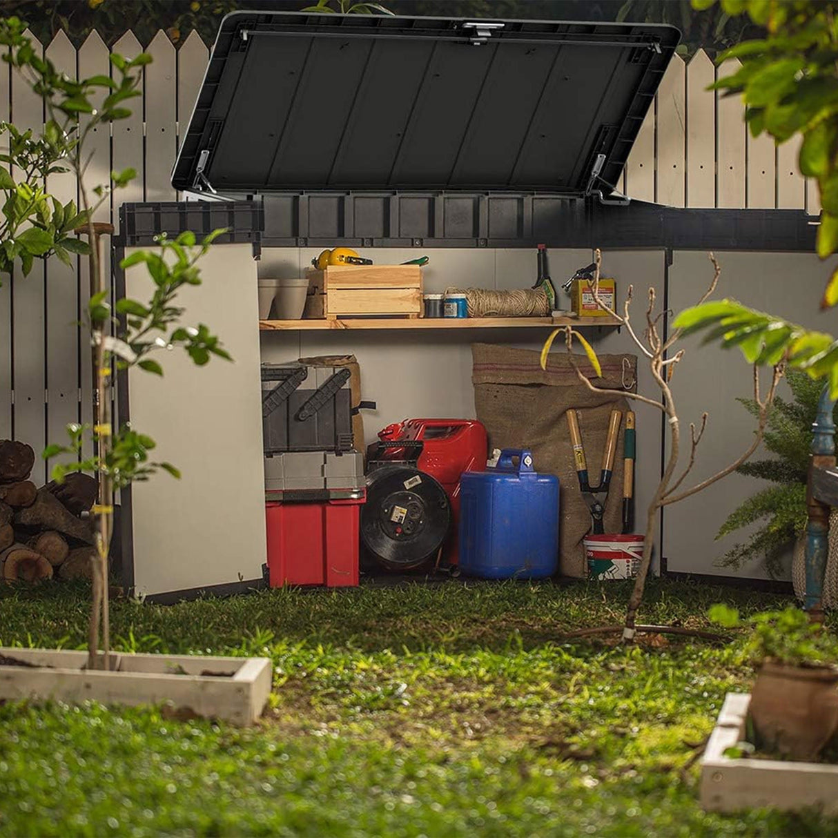 Keter Elite Store Outdoor Storage Shed 4.6 by 2.7 Foot, Deco Grey