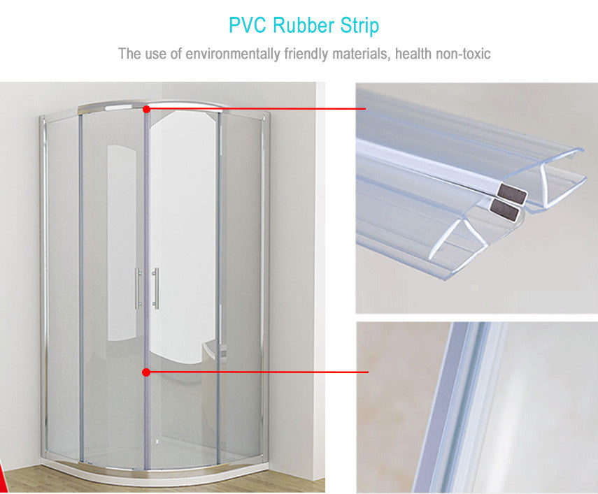 SUNNY SHOWER 37.5 in. W x 37.5 in. D x 72 in. H Chrome Finish Quadrant Enclosures With Sliding Doors And White Quadrant Base