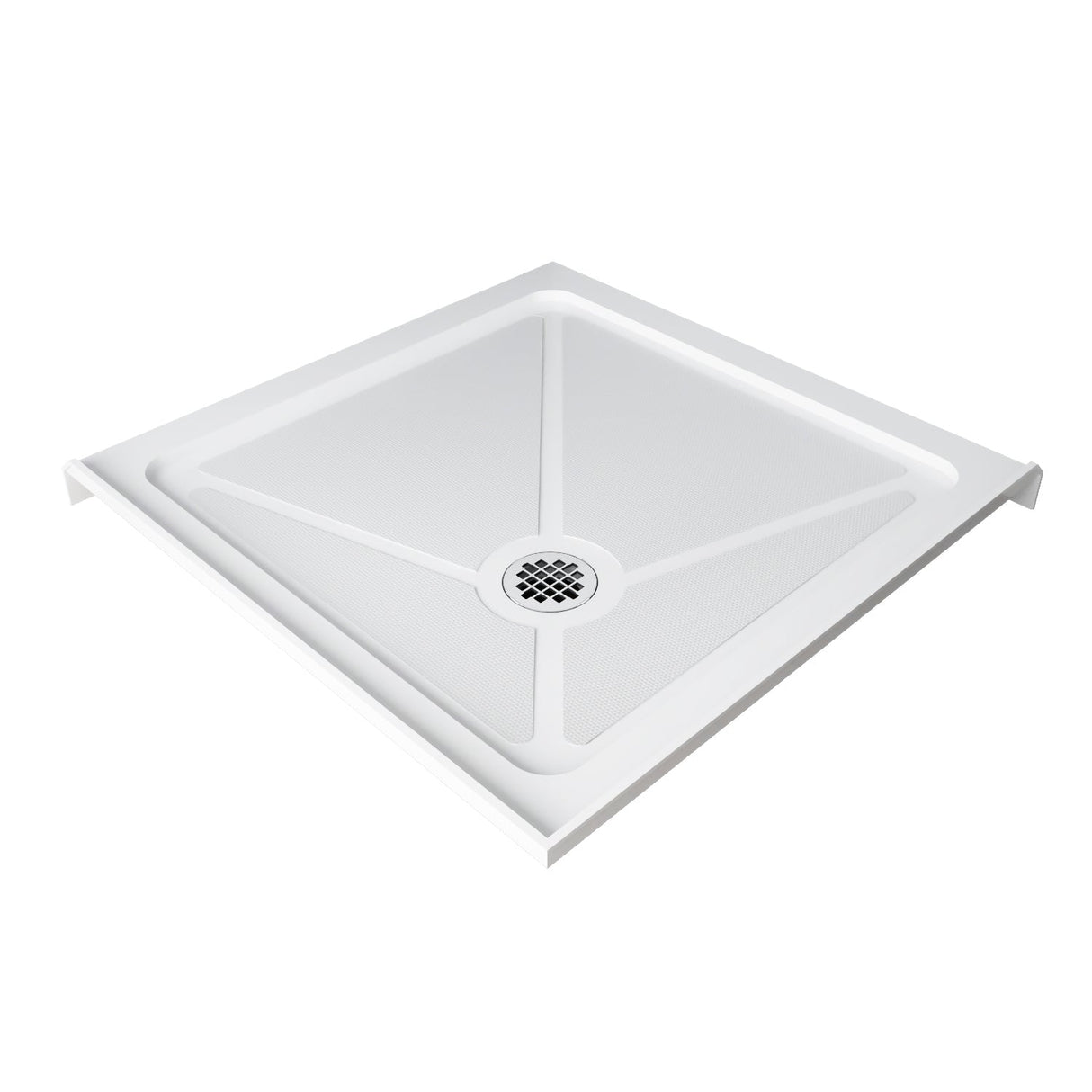 SUNNY SHOWER 36 in. W x 36 in. D x 72 in. H Frameless Chrome Finish Corner Entry Enclosure With Pivot Door And White Square Base