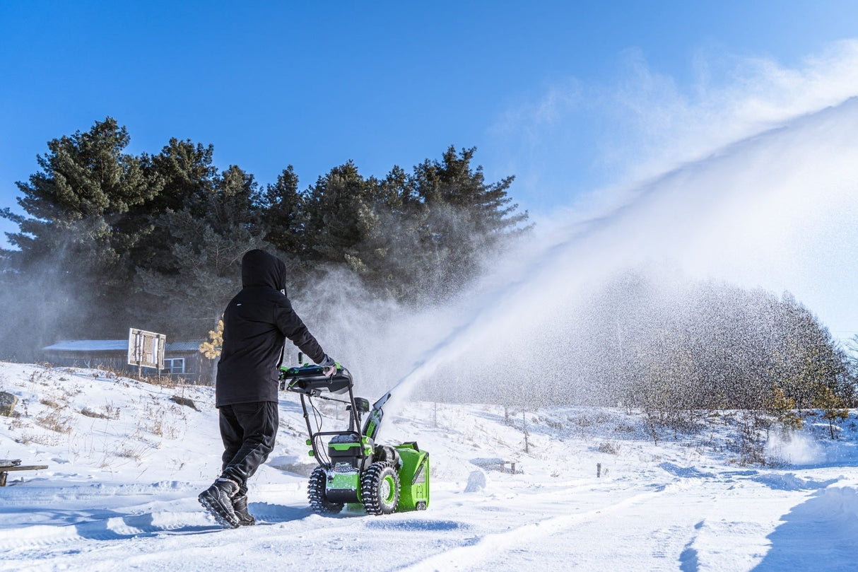 60V 24" Two-Stage Snow Blower with (2) 8.0 Ah Batteries and Dual-Port Charger