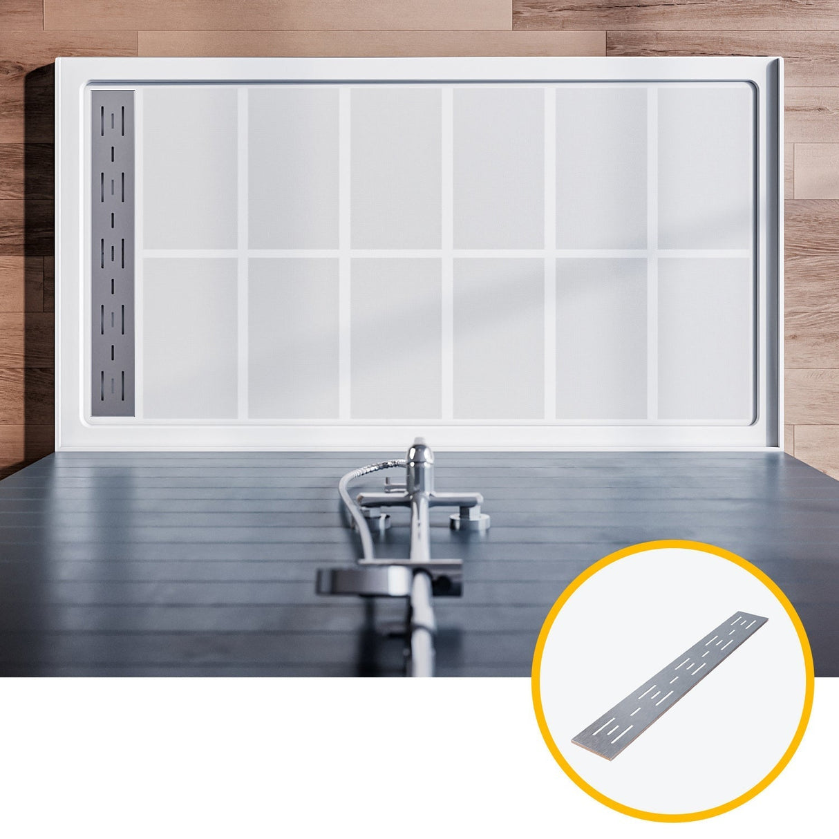 SUNNY SHOWER 32 in. W x 60 in. D x 4 in. H White Right Drain Rectangular Base