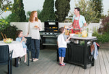 Keter Unity XL Resin Serving Station, All-Weather Plastic and Metal Grill, Storage and Prep Table, Graphite