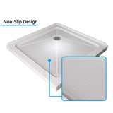 SUNNY SHOWER 36 in. W x 36 in. D x 72 in. H Brushed Nickel Corner Entry Enclosure With Sliding Doors And White Square Base