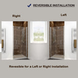 SUNNY SHOWER 1/4 Inch Frameless Chrome Finish Pivot Shower Door