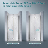 SUNNY SHOWER 1/4 inch Frameless Chrome Finish Bi-Fold Shower Door