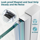 SUNNY SHOWER 1/4 inch Frameless Chrome Finish Bi-Fold Shower Door