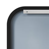 ELEGANT Round Corner Vanity Mirror Wall-Mounted 30 in. W x 36 in. L Brushed Metal