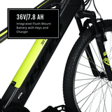 Hyper Bicycles 26" 36V Electric Mountain Bike for Adults, Pedal-Assist, 250W E-Bike Motor, Black