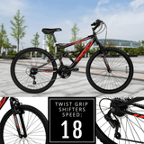 Hyper Bicycles Men's 26" Shocker Mountain Bike, Black/Red