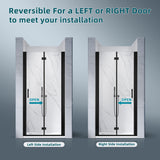 SUNNY SHOWER 1/4 inch Frameless Black Finish Bi-Fold Shower Door