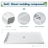 SUNNY SHOWER 36 in. W x 4 in. H White Center Drain Rectangular Base