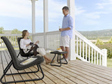 Keter Rio 3-Piece Outdoor Set, All-Weather Resin Rattan Patio Lounge Furniture, Graphite