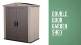 Keter Factor 6x 3 Outdoor Resin Shed, Lawn and Garden Storage, Beige and Taupe