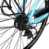 Hyper Bicycles E-Ride 700C 36V Electric Commuter E-Bike for Adults, Pedal-Assist, 250W Motor, Blue