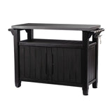 Keter Outdoor Entertainment Storage Station Grilling Table, Non-Brushed Brown