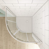 SUNNY SHOWER 37.5 in. W x 37.5 in. D x 72 in. H Chrome Finish Quadrant Enclosures With Sliding Doors And White Quadrant Base
