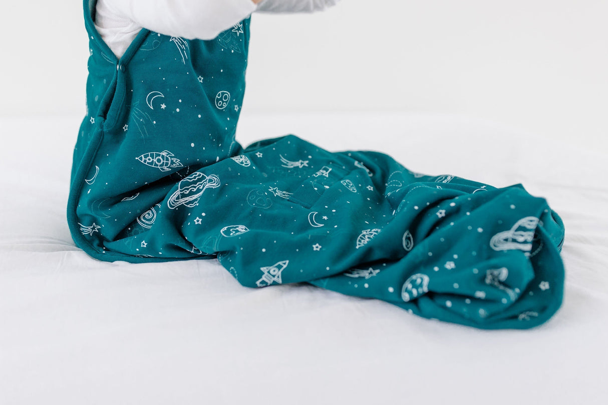 4 Season Ultimate Toddler Sleep Bag, Merino Wool, 2 - 4 Years, Space - GLOW IN THE DARK