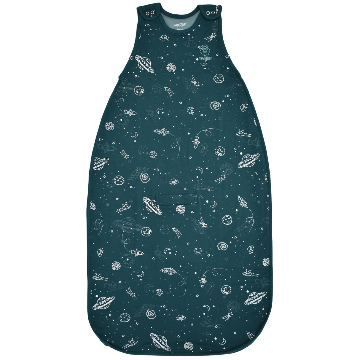 4 Season Ultimate Toddler Sleep Bag, Merino Wool, 2 - 4 Years, Space - GLOW IN THE DARK