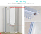 SUNNY SHOWER 37.5 in. W x 37.5 in. D x 72 in. H Chrome Finish Quadrant Enclosures With Sliding Doors And White Quadrant Base