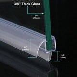 SUNNY SHOWER 36 in.L Bottom Sweep Seal Wipe Drip Rail Fit 3/8 in. Frameless Thickness Glass Shower Door